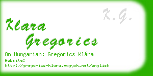 klara gregorics business card